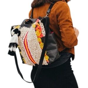 Stanley Street Crossbody‎ Bag Backpack  Multicolor Fuzzy Day to Day Boho Hobo